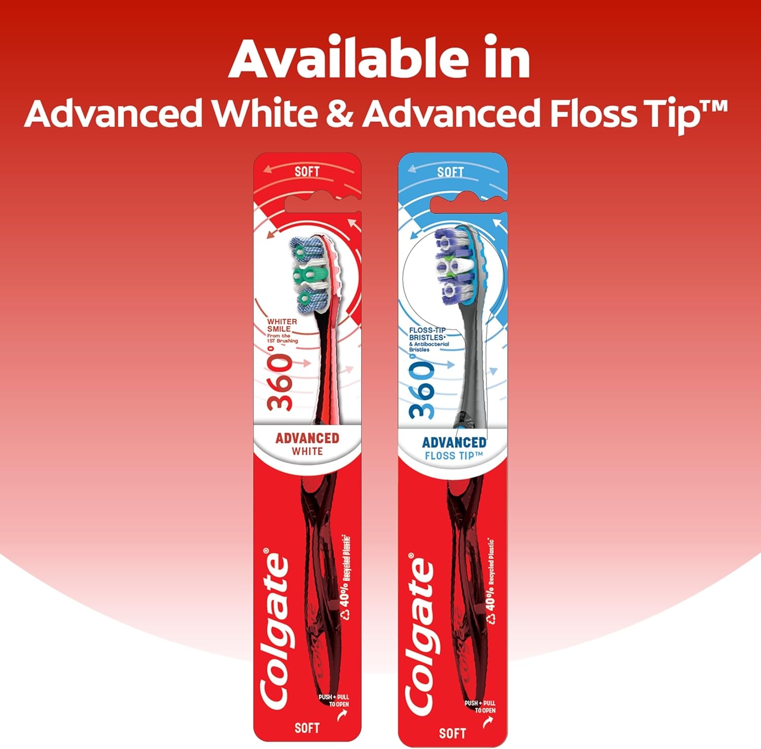 imageColgate 360 Advanced Whitening Medium Toothbrush Pack 4 Adult Medium Toothbrushes with Cheek and Tongue Cleaner Helps Clean Your Teeth Tongue Cheeks and Gums 4 Pack1 Count Pack of 4