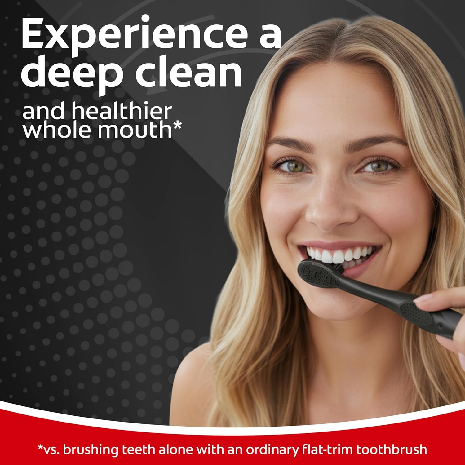 imageColgate 360 Vibrate Charcoal Battery Powered Electric Toothbrush with Soft Bristles 2 Pack Sonic PoweredBlack