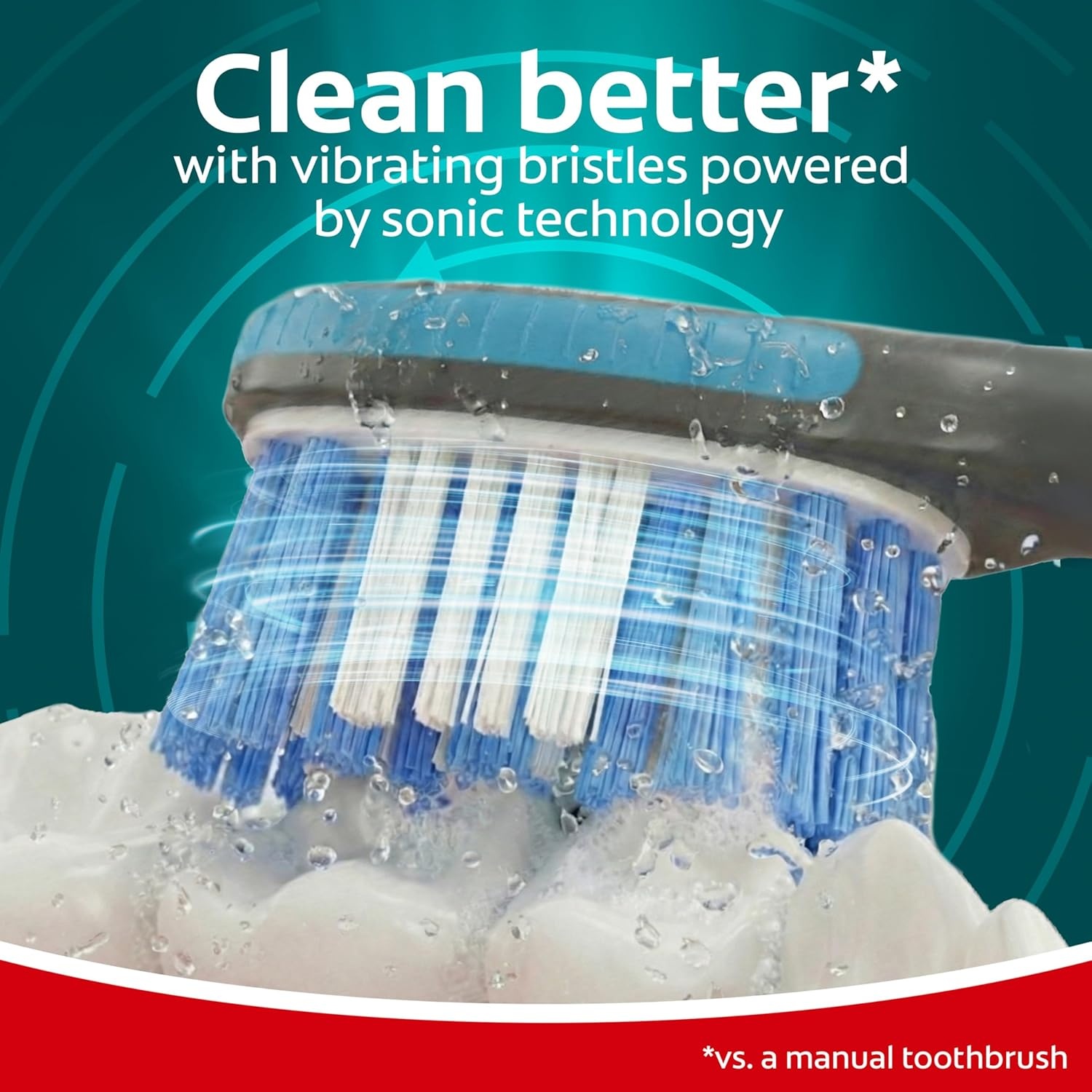 imageColgate 360 Vibrate Charcoal Battery Powered Electric Toothbrush with Soft Bristles 2 Pack Sonic PoweredMulticolored