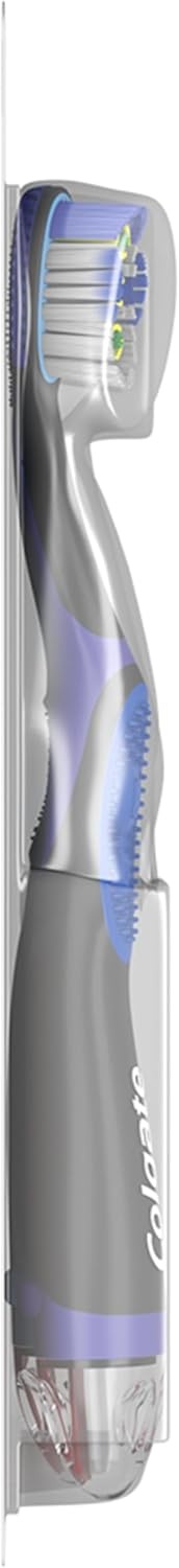 imageColgate 360 Vibrate Charcoal Battery Powered Electric Toothbrush with Soft Bristles 2 Pack Sonic PoweredMulticolored