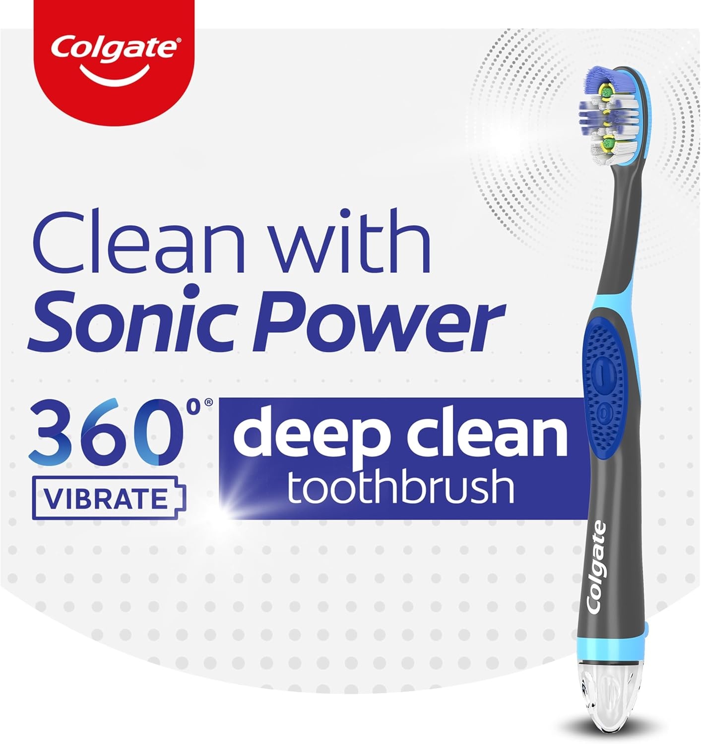 imageColgate 360 Vibrate Charcoal Battery Powered Electric Toothbrush with Soft Bristles 2 Pack Sonic PoweredMulticolored