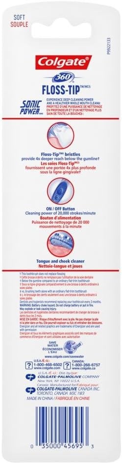imageColgate 360 Vibrate Charcoal Battery Powered Electric Toothbrush with Soft Bristles 2 Pack Sonic PoweredMulticolored
