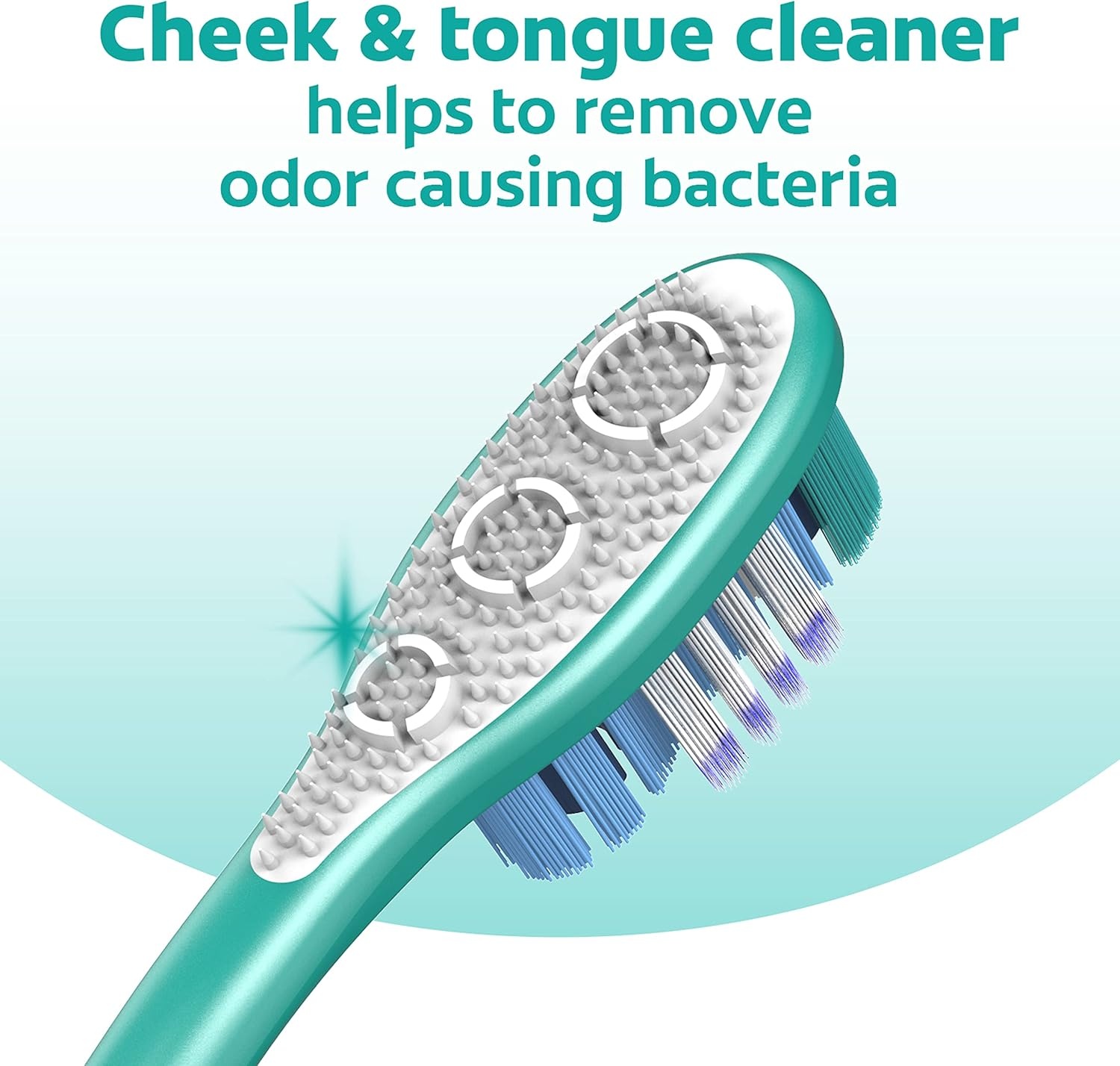 imageColgate 360 Whole Mouth Toothbrush Adult Toothbrushes Medium Bristles Helps Remove Bad Breath Bacteria and Plaque Medium Toothbrush Pack Includes Cheek and Tongue Cleaner 4 Pack4 Count Pack of 1