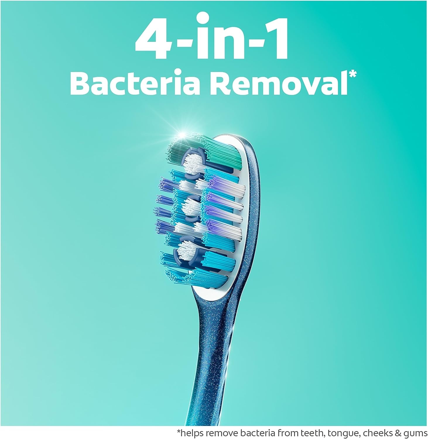 imageColgate 360 Whole Mouth Toothbrush Adult Toothbrushes Medium Bristles Helps Remove Bad Breath Bacteria and Plaque Medium Toothbrush Pack Includes Cheek and Tongue Cleaner 4 Pack4 Count Pack of 1