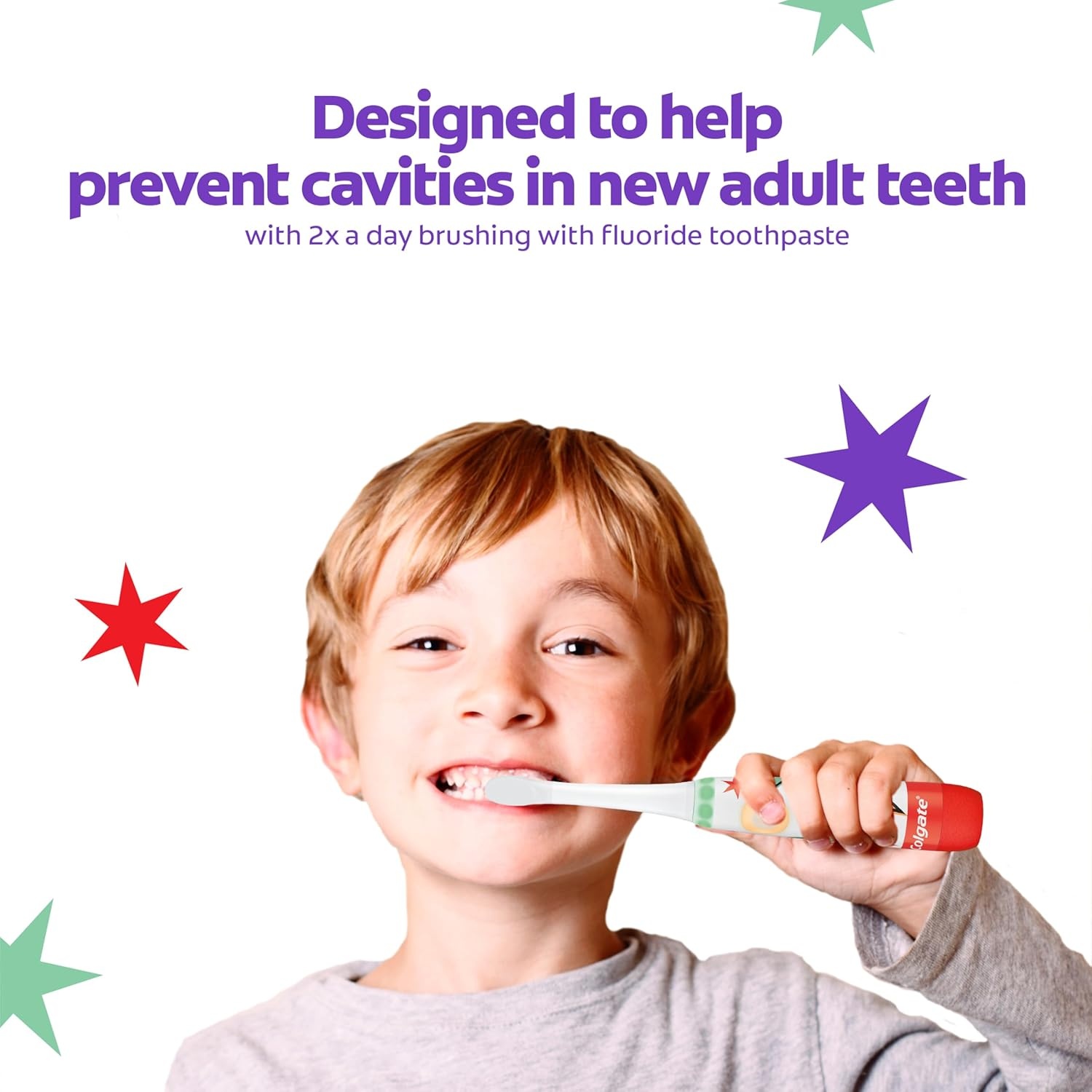 imageColgate Advanced Cavity Fighter Kids Battery Toothbrush Includes AA Battery and Extra Toothbrush Head Features Builtin Timer and 2 Brushing Modes for Children Ages 6 and Up