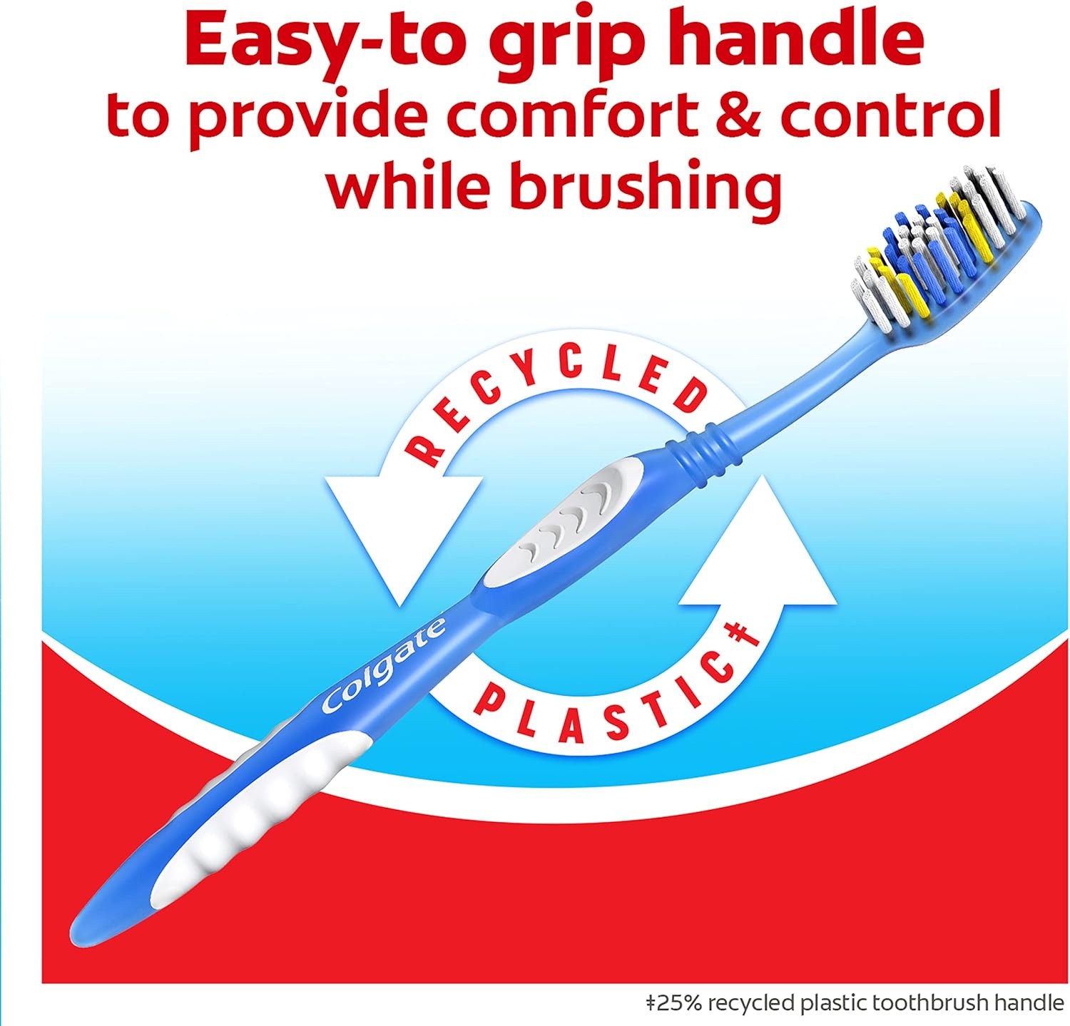 imageColgate Extra Clean Toothbrush Medium Toothbrush for Adults 6 Pack6 Count Pack of 12