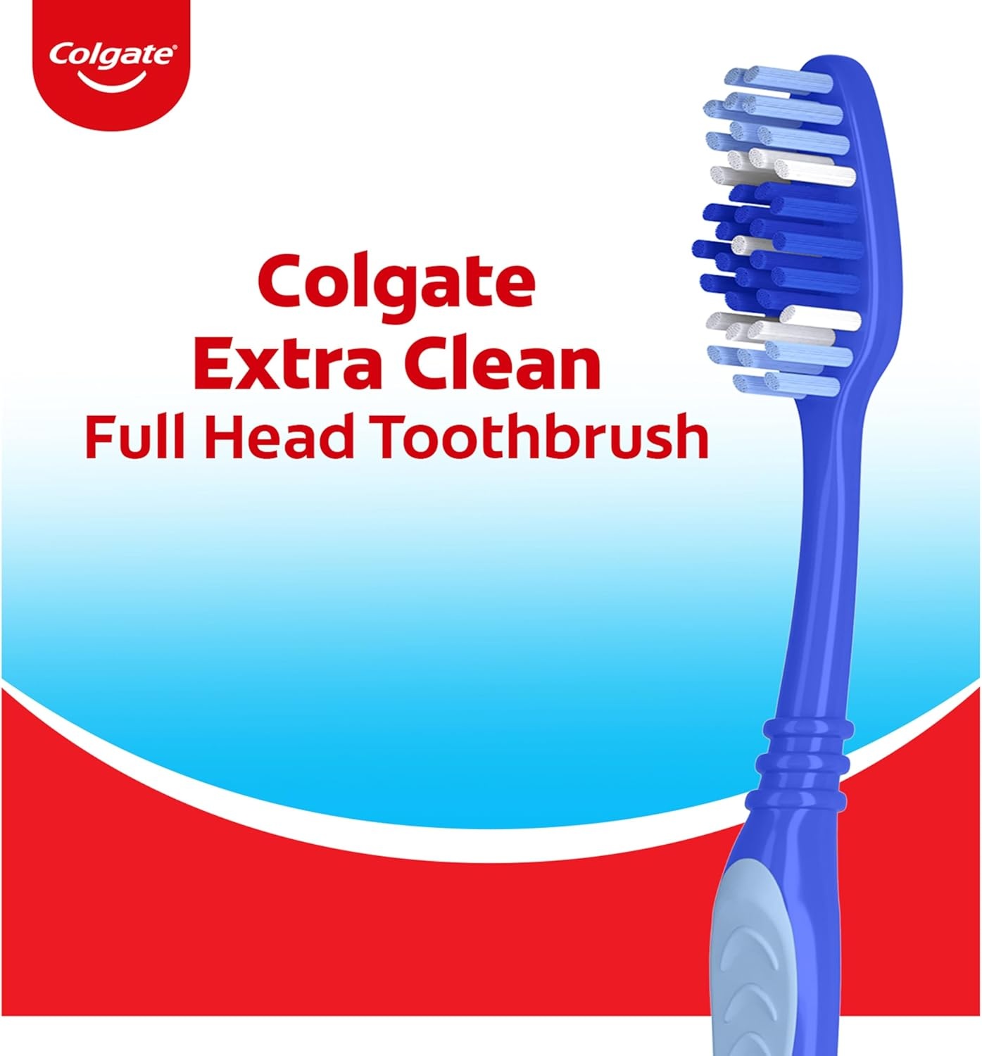 imageColgate Extra Clean Toothbrush Medium Toothbrush for Adults 6 Pack6 Count Pack of 12