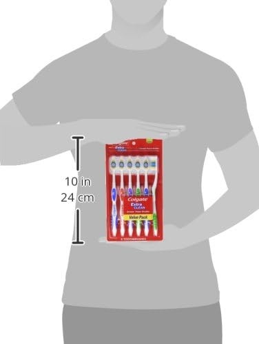 imageColgate Extra Clean Toothbrush Medium Toothbrush for Adults 6 Pack6 Count Pack of 12