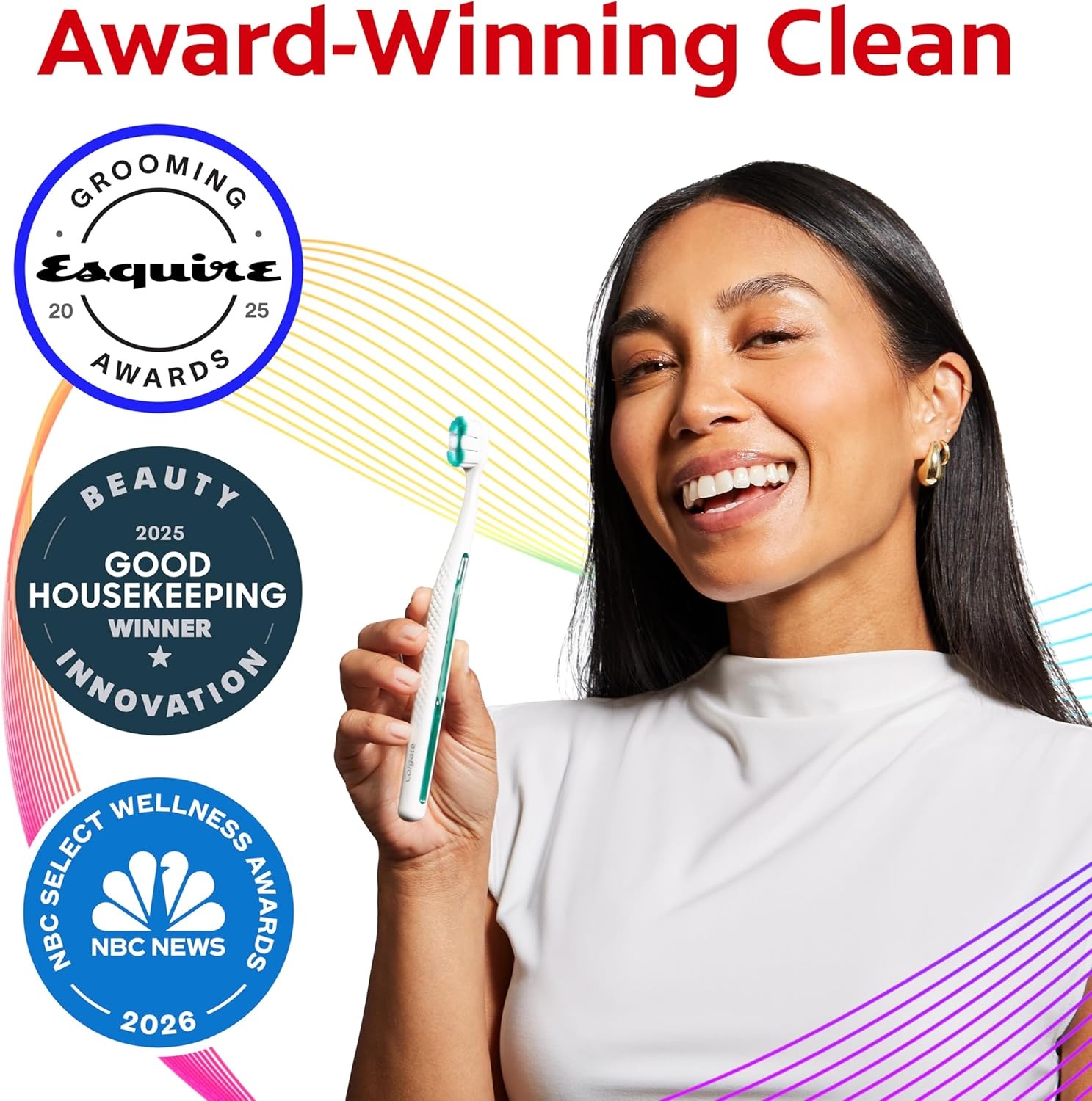 imageColgate Total Active Prevention Foaming Clean Soft Toothbrushes Soft Bristle Toothbrush Pack for Plaque Removal Helps Reach Deeper Along the Gumline and Between Teeth White 2 Pack1 Count Pack of 2