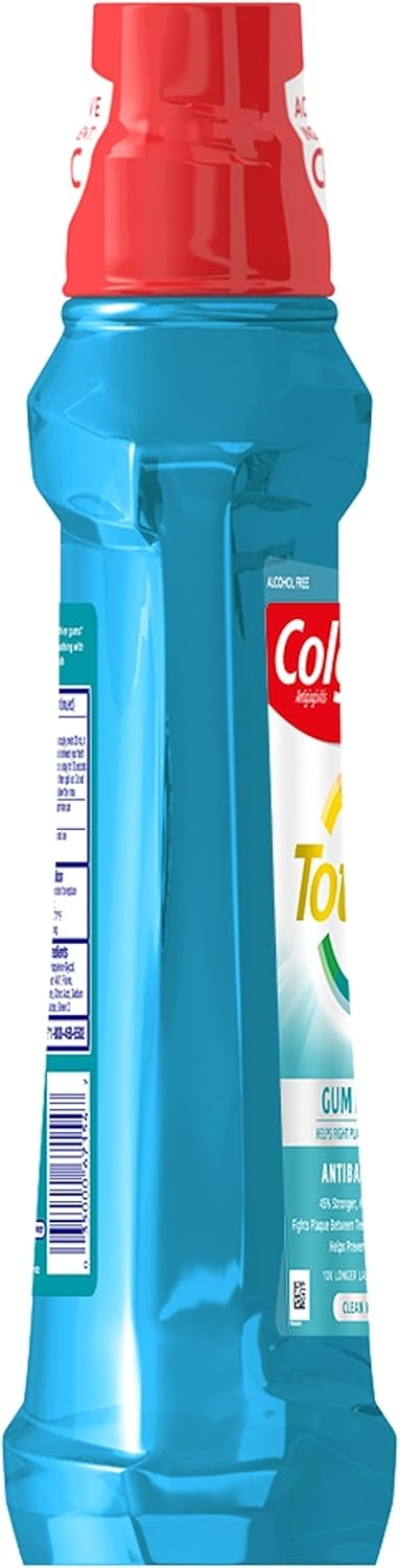 imageColgate Total Alcohol Free Mouthwash Peppermint for Bad Breath Helps Prevent Gingivitis and Plaque 3 Pack 338 Oz Each338 Ounce Pack of 6