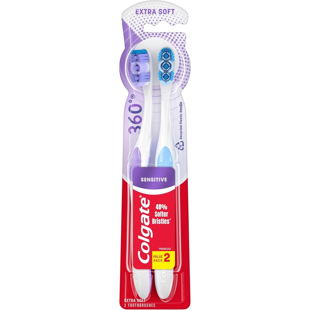 imageColgate Sensitive Expert Ultra Soft Sensitive Toothbrush Pack Extra Soft Toothbrush for Sensitive Gums and Teeth Gently Cleans Teeth and Gums 2 Pack2 Count Pack of 1