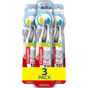 Colgate My First Baby and Toddler Toothbrush, Extra Soft Infant Training Toothbrush, Ages 0-2, 6 Count(1 Count (Pack of 6))