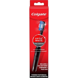 Colgate Optic White Pro-Series Whitening Battery Operated Electric Toothbrush with Timer, Soft, Black(1 Count (Pack of 1))