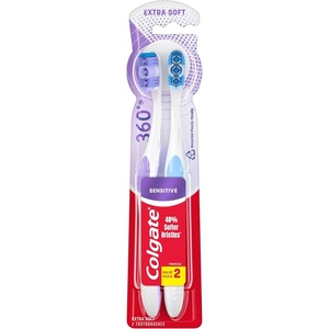Colgate Sensitive Expert Ultra Soft Sensitive Toothbrush Pack, Extra Soft Toothbrush for Sensitive Gums and Teeth, Gently Cleans Teeth and Gums, 2 Pack(2 Count (Pack of 1))