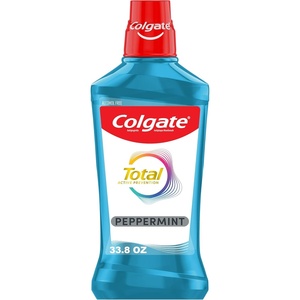 Colgate Total Alcohol Free Mouthwash, Peppermint for Bad Breath, Helps Prevent Gingivitis and Plaque, 3 Pack, 33.8 Oz Each(33 Fl Oz (Pack of 1))
