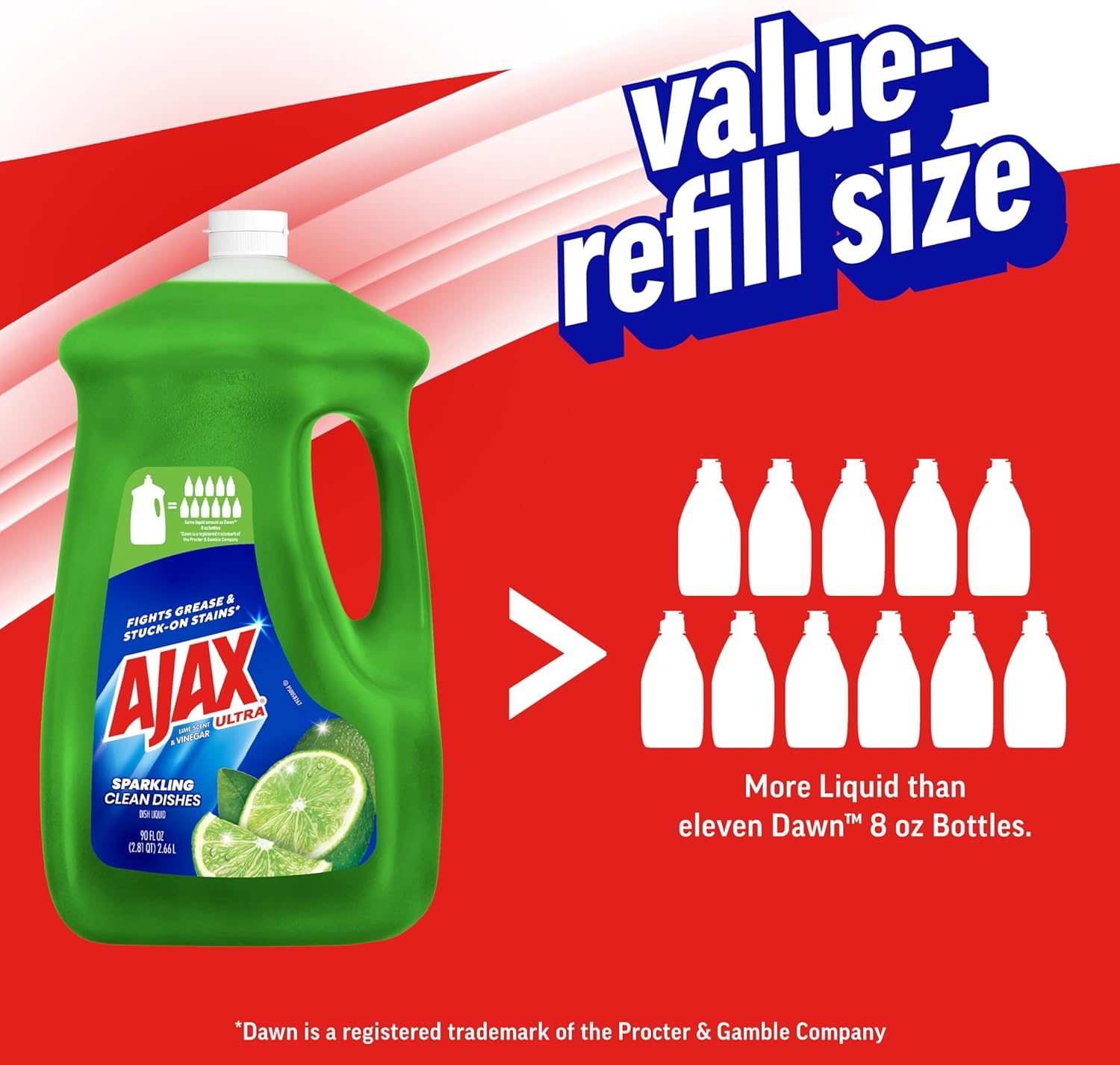 imageAjax Ultra Liquid Dish Soap Orange Scent Triple Action 90 fl oz BottleLime Vinegar