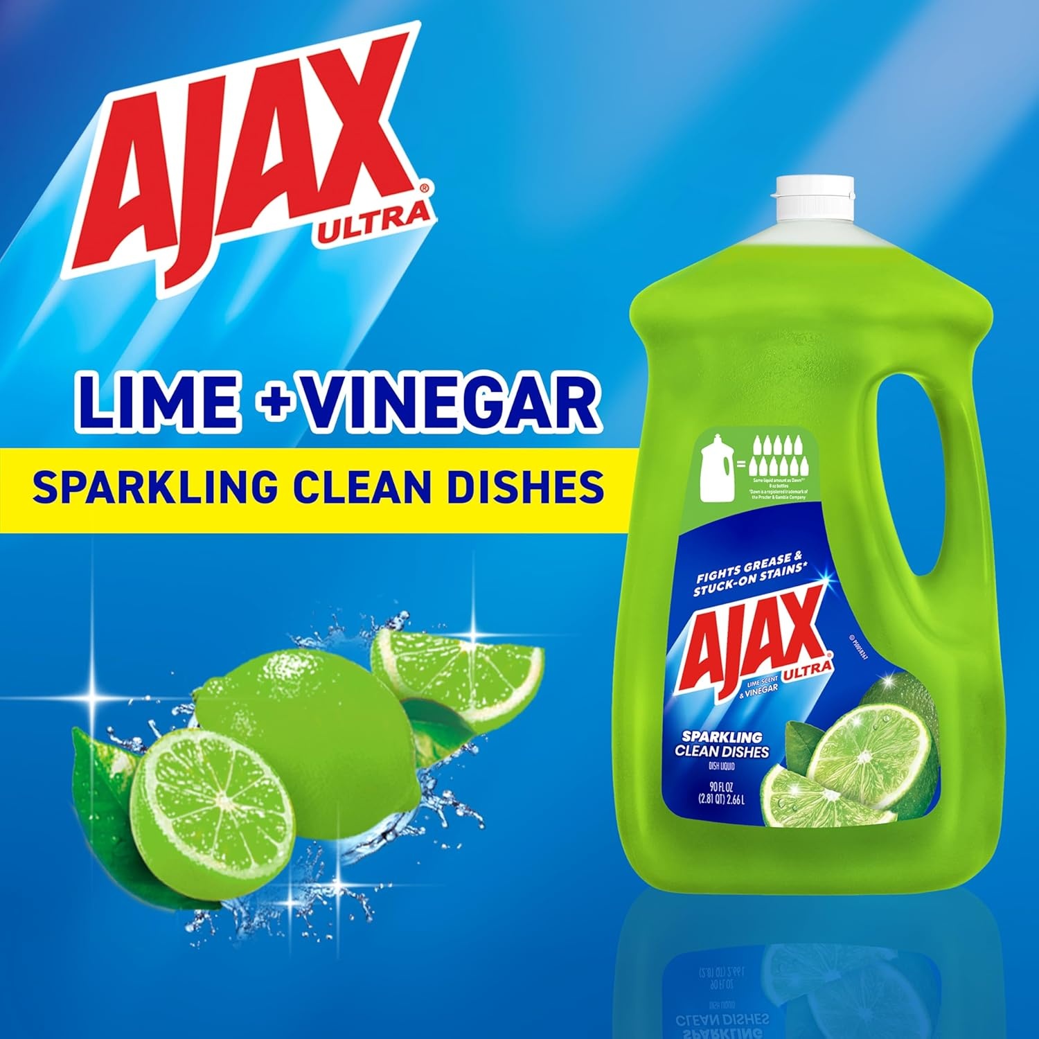 imageAjax Ultra Liquid Dish Soap Orange Scent Triple Action 90 fl oz BottleLime Vinegar