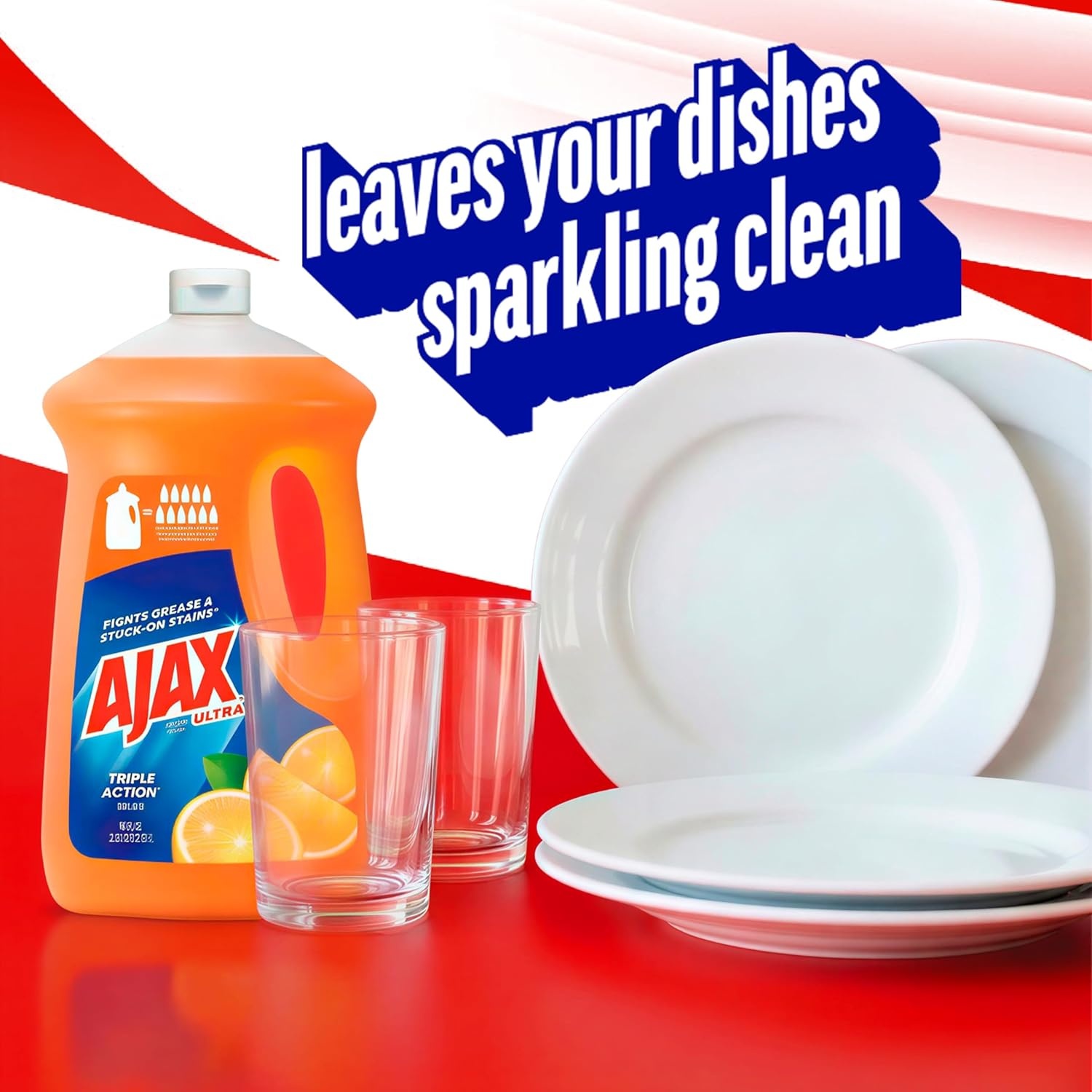 imageAjax Ultra Liquid Dish Soap Orange Scent Triple Action 90 fl oz BottleOrange