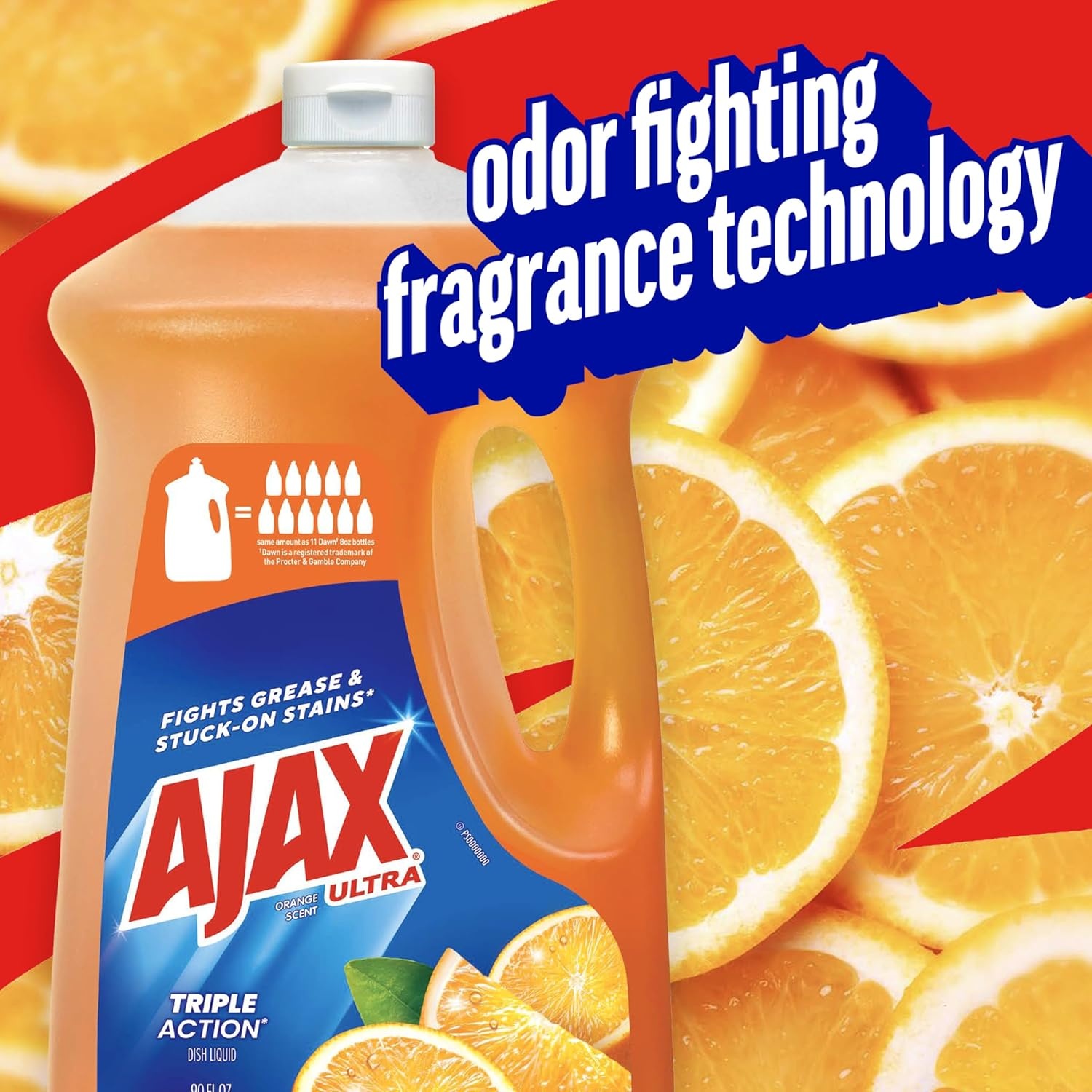 imageAjax Ultra Liquid Dish Soap Orange Scent Triple Action 90 fl oz BottleOrange