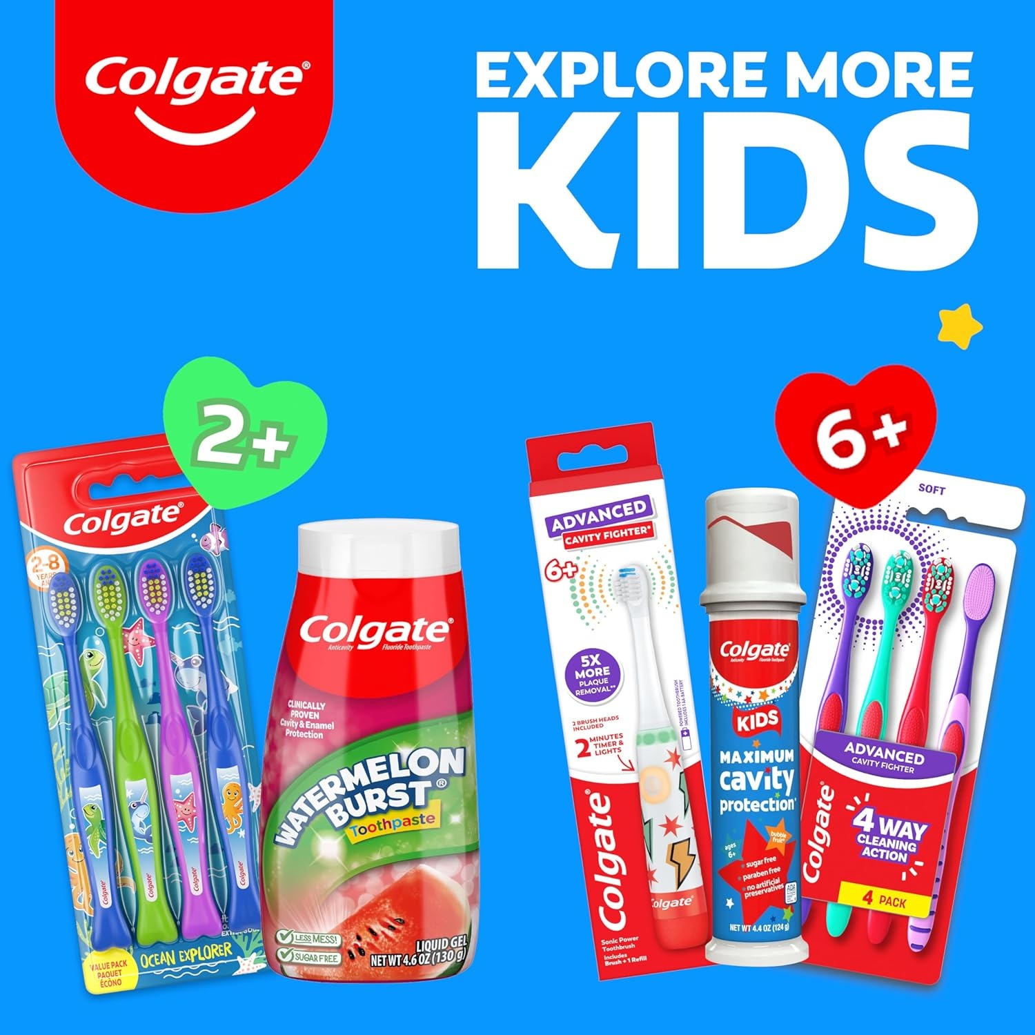 imageColgate Anticavity Kids Toothpaste with Fluoride for Ages 2 Watermelon Burst Flavor 46 Ounce 4 Pack46 Ounce Pack of 4