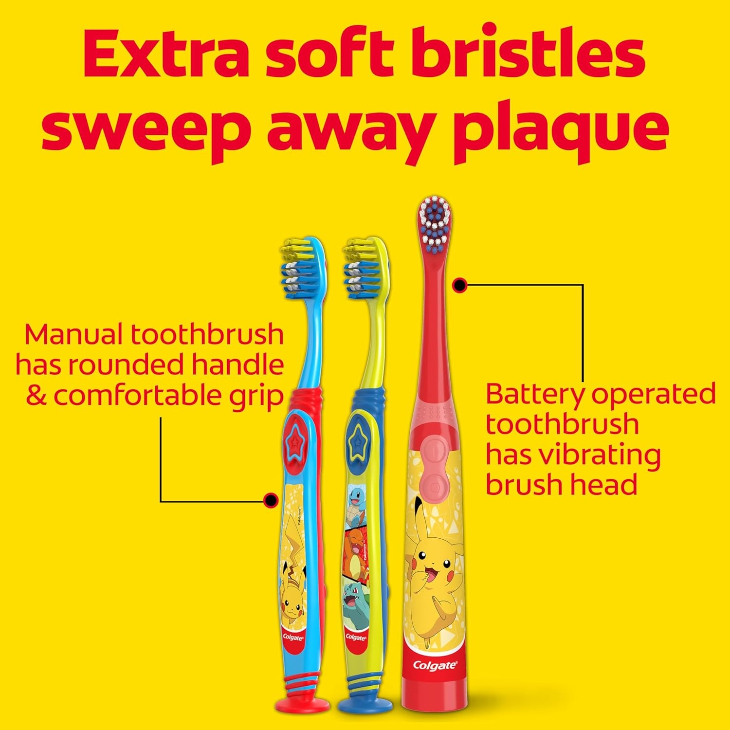 imageColgate Kids Bluey Toothbrush and Kids Toothpaste Gift Set Includes BlueyThemed Battery Toothbrush 2 Bubblegum Flavored Fluoride Toothpastes and 2 Manual ToothbrushesPokemon
