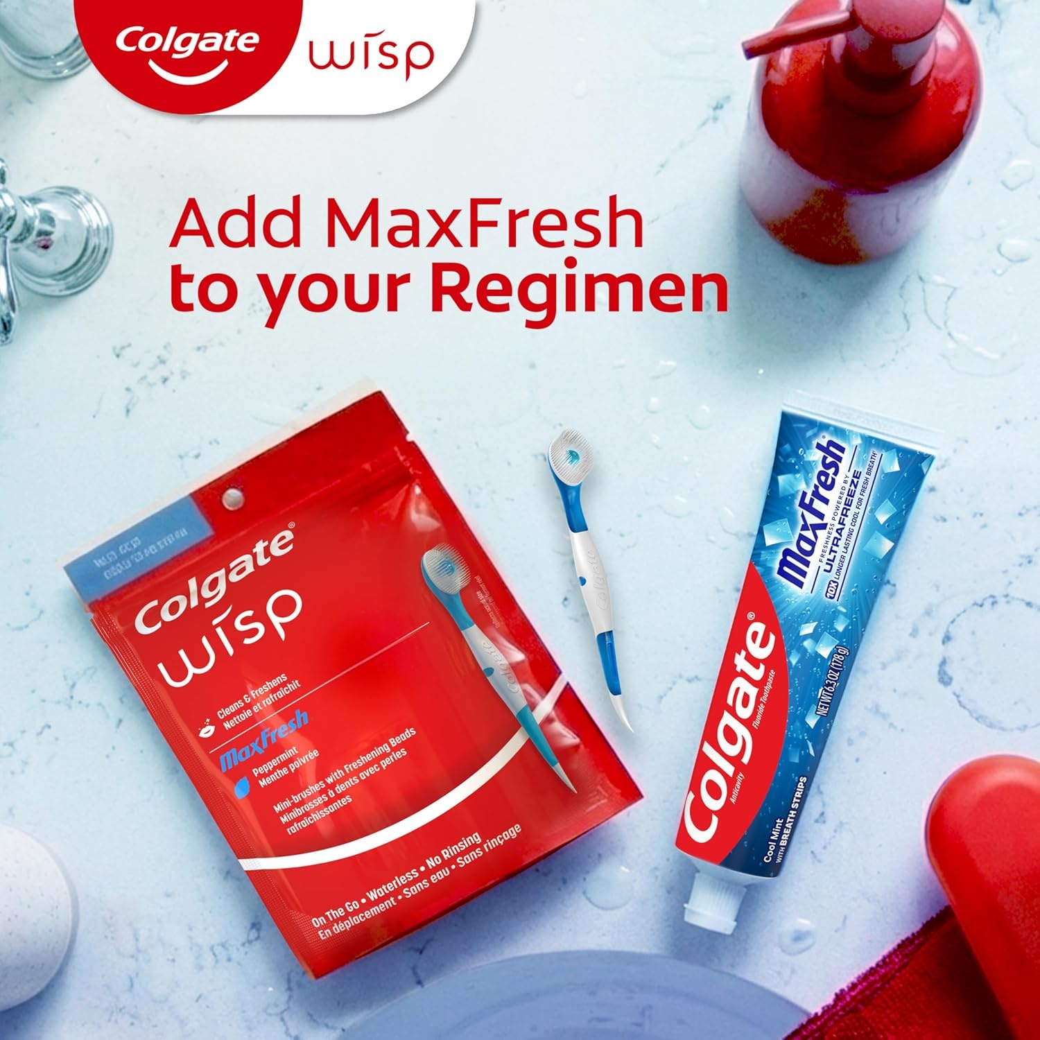 imageColgate Max Fresh Wisp Disposable Mini Travel Toothbrushes Peppermint 24 Count Pack of 424 Count Pack of 4