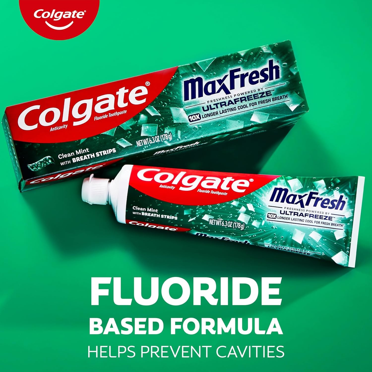 imageColgate MaxFresh Cool Mint Toothpaste Pack Fresh Breath Toothpaste with Fluoride and Hundreds of Mini Breath Strips Leaves Mouth Feeling Refreshed for Hours 4 Pack 63 oz63 Ounce Pack of 24