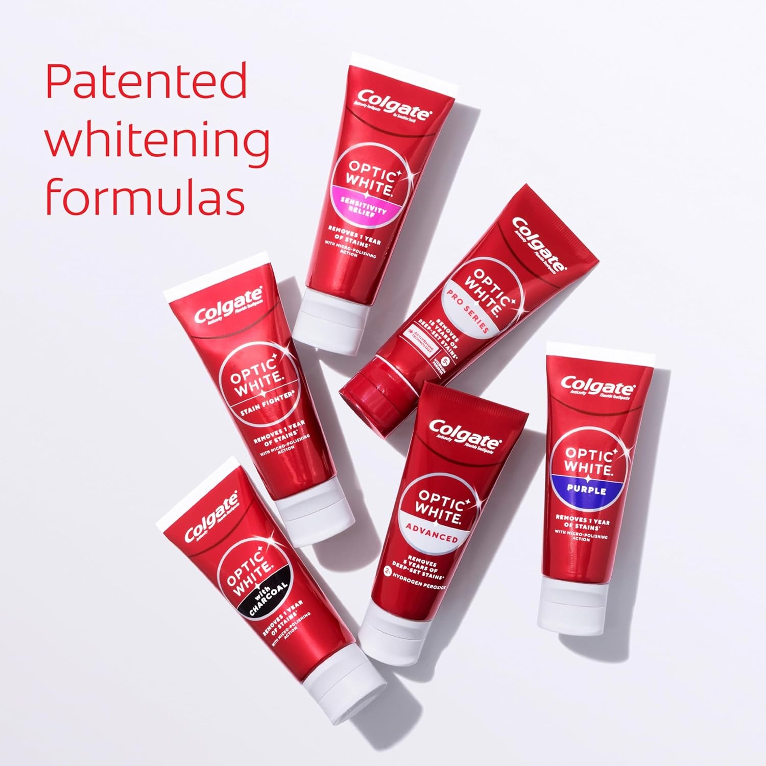 imageColgate Optic White Purple Teeth Whitening Toothpaste 3 Pack Anticavity Toothpaste with Fluoride Fresh Mint Flavor 38 OZ
