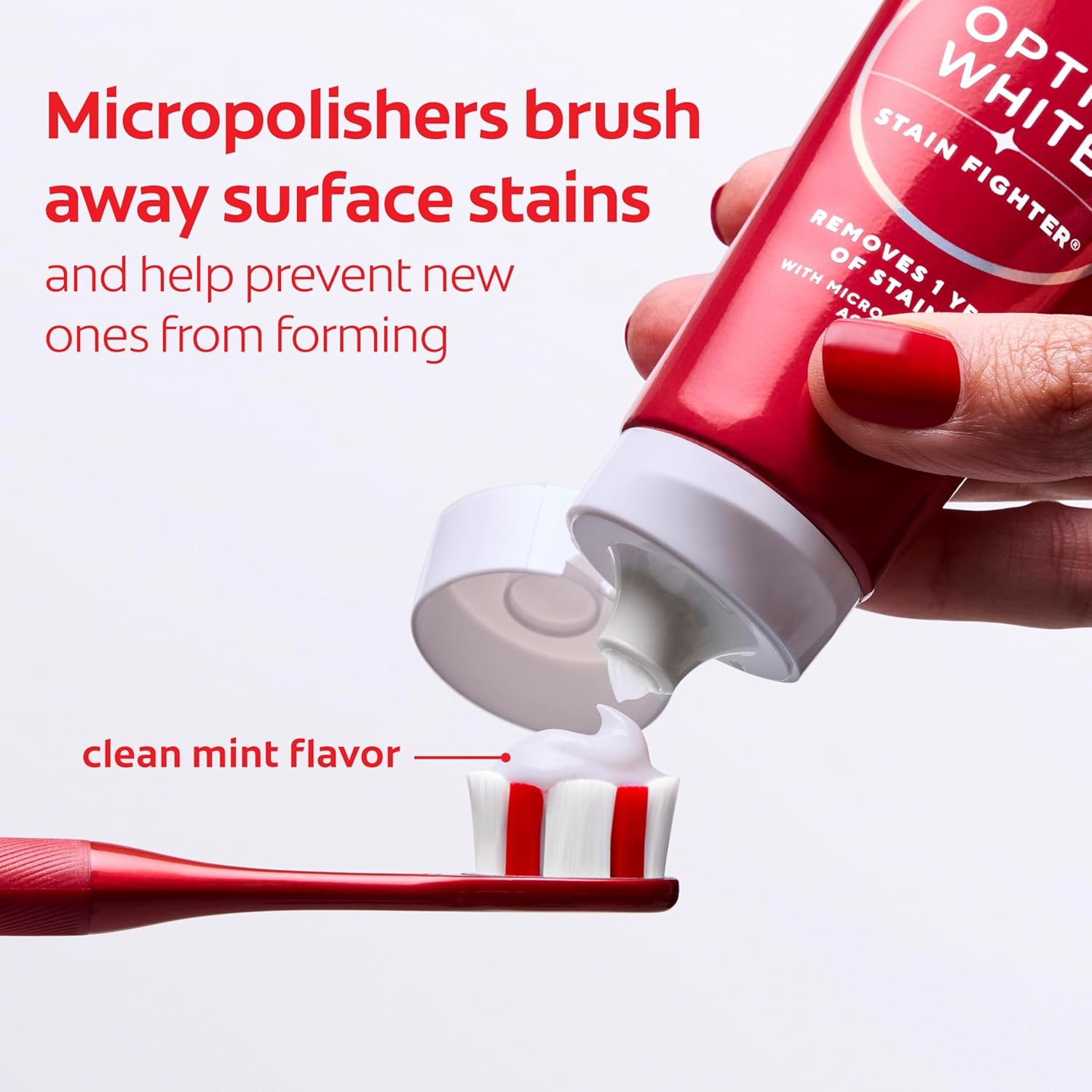 imageColgate Optic White Stain Fighter Clean Mint Paste Teeth Whitening Toothpaste 4 Pack Anticavity Toothpaste with Fluoride Enamel Safe Teeth Stain Remover 38 OZ