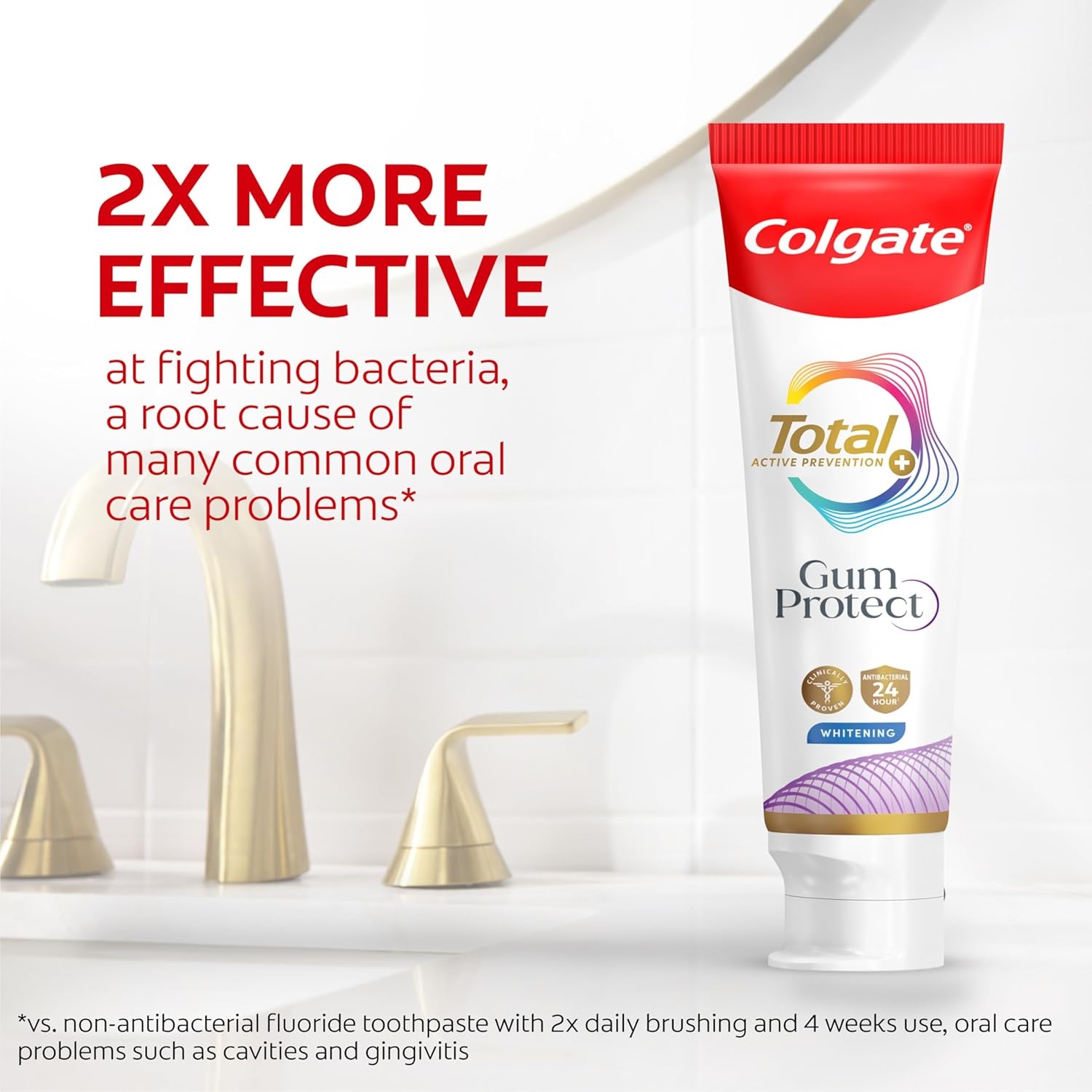 imageColgate Total Active Prevention Gum Protect Whitening Toothpaste 3 Pack SLS Free Gingivitis Toothpaste for Bleeding Gums Redness Inflammation Irritation and Sensitivity 30 oz3 Ounce Pack of 1
