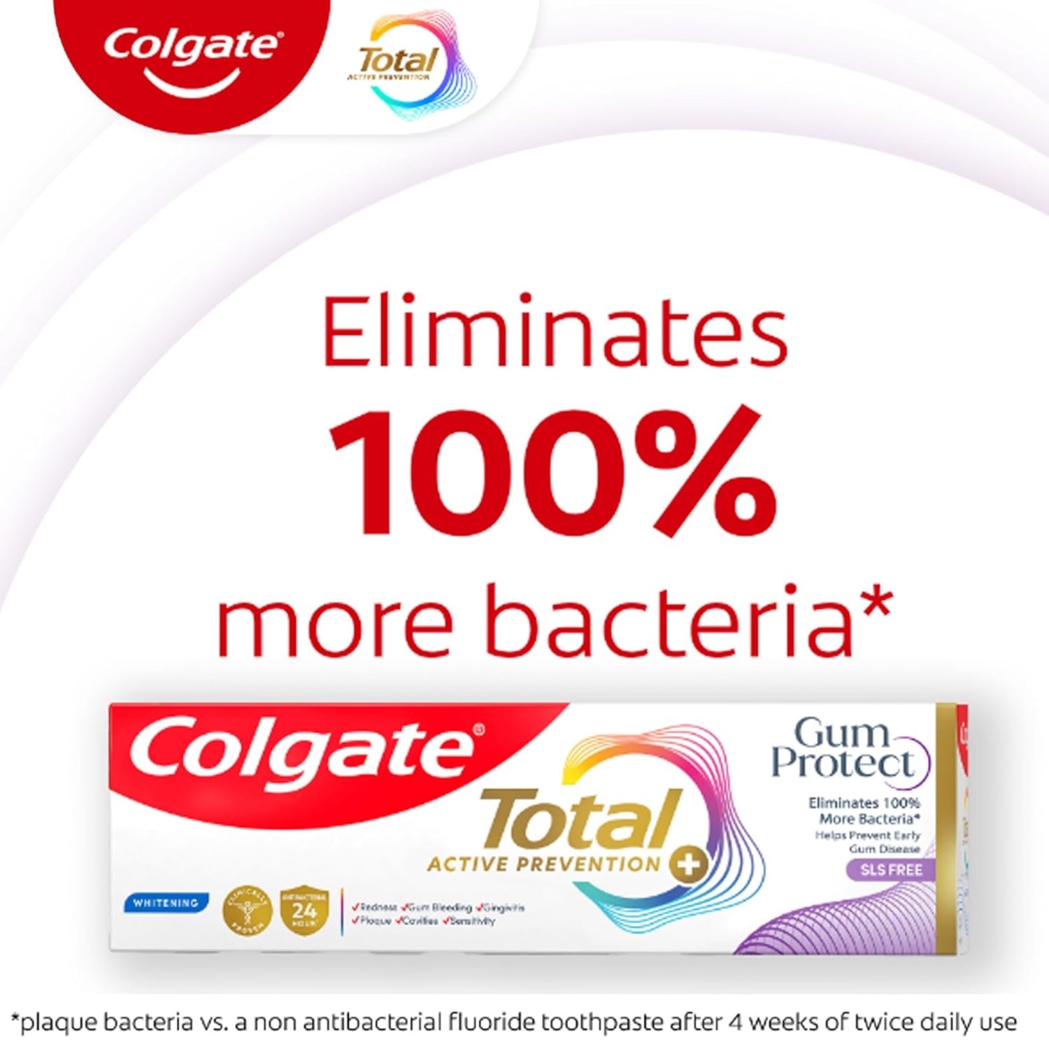 imageColgate Total Active Prevention Gum Protect Whitening Toothpaste 3 Pack SLS Free Gingivitis Toothpaste for Bleeding Gums Redness Inflammation Irritation and Sensitivity 30 oz3 Ounce Pack of 1