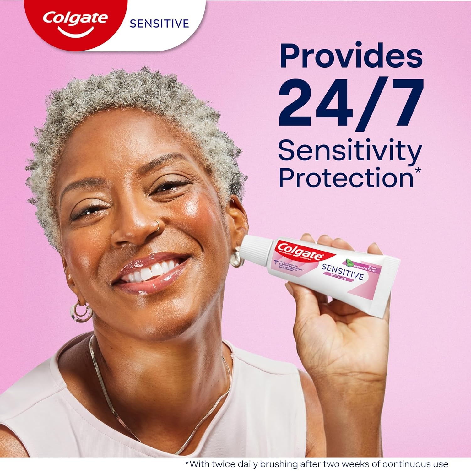 imageColgate Whitening Toothpaste for Sensitive Teeth Enamel Repair and Cavity Protection Fresh Mint Gel 6 Oz Pack of 3