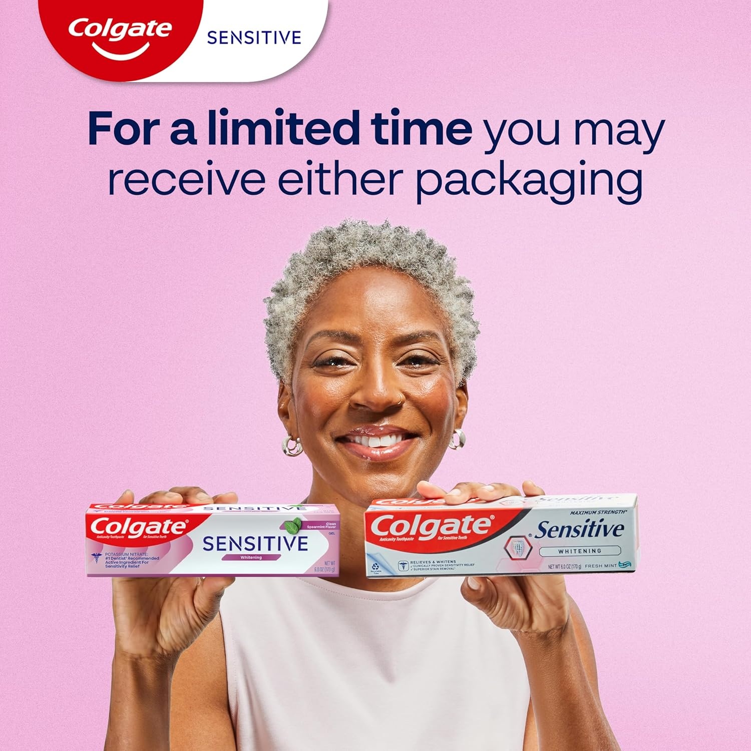 imageColgate Whitening Toothpaste for Sensitive Teeth Enamel Repair and Cavity Protection Fresh Mint Gel 6 Oz Pack of 3