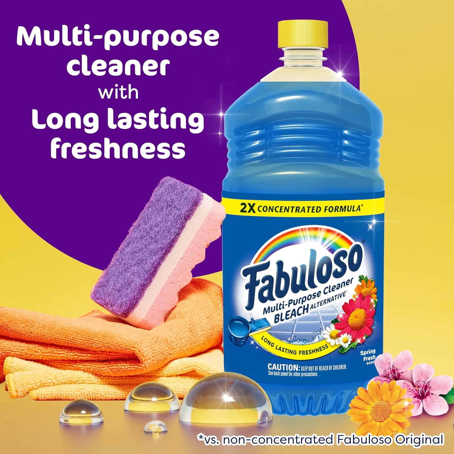 imageFabuloso MultiPurpose Cleaner 2X Concentrated Formula Floor Cleaner Pineapple Scent 56 fl ozSpring Fresh