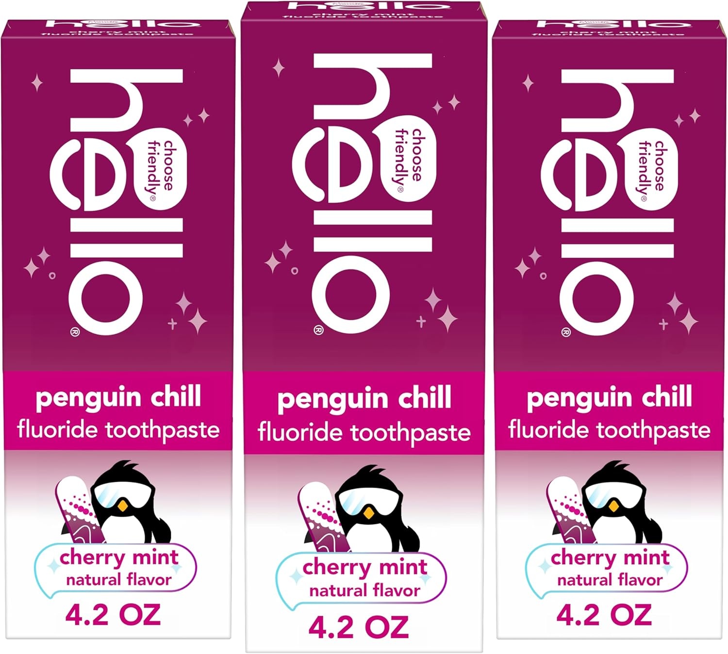 imageHello Kids Fluoride Toothpaste Variety Pack Includes a Strawberry Toothpaste Unicorn Bubble Gum Toothpaste and Blue Raspberry Toothpaste Safe for Ages 2 and Up 3 Pack 42 Oz EachCherry Mint
