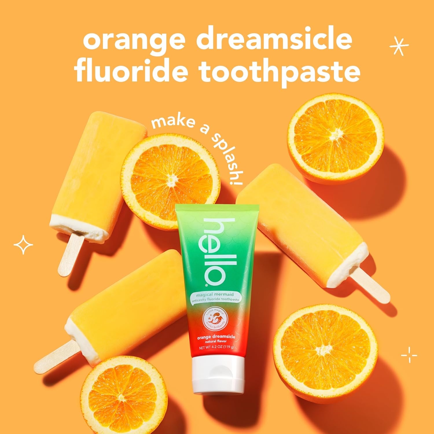 imageHello Kids Fluoride Toothpaste Variety Pack Includes a Strawberry Toothpaste Unicorn Bubble Gum Toothpaste and Blue Raspberry Toothpaste Safe for Ages 2 and Up 3 Pack 42 Oz EachOrange Dreamsicle