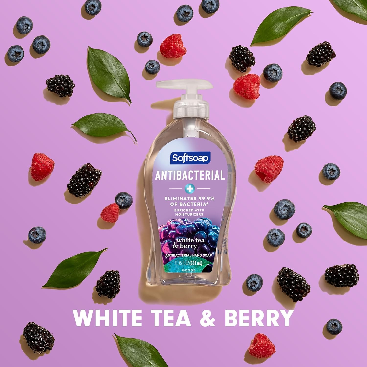 imageSoftsoap Clean amp Protect Antibacterial Liquid Hand Soap Cool Splash Hand Soap 1125 Ounce 6 PackWhite Tea Berry
