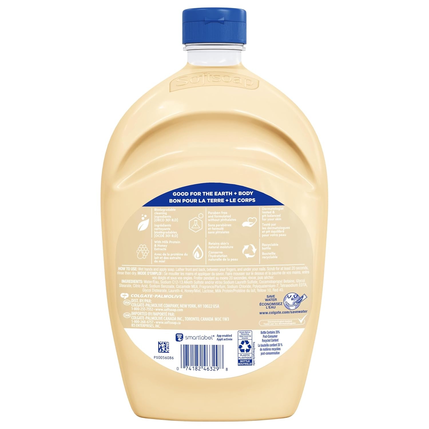 imageSoftsoap Juicy Peach Liquid Hand Soap Kitchen and Bathroom Hand Soap Rich Fruity Scent 50 fl oz Refill BottleMilk Honey