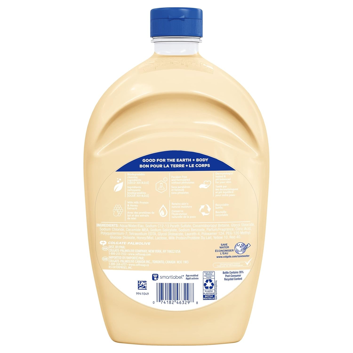 imageSoftsoap Juicy Peach Liquid Hand Soap Kitchen and Bathroom Hand Soap Rich Fruity Scent 50 fl oz Refill BottleMilk Honey