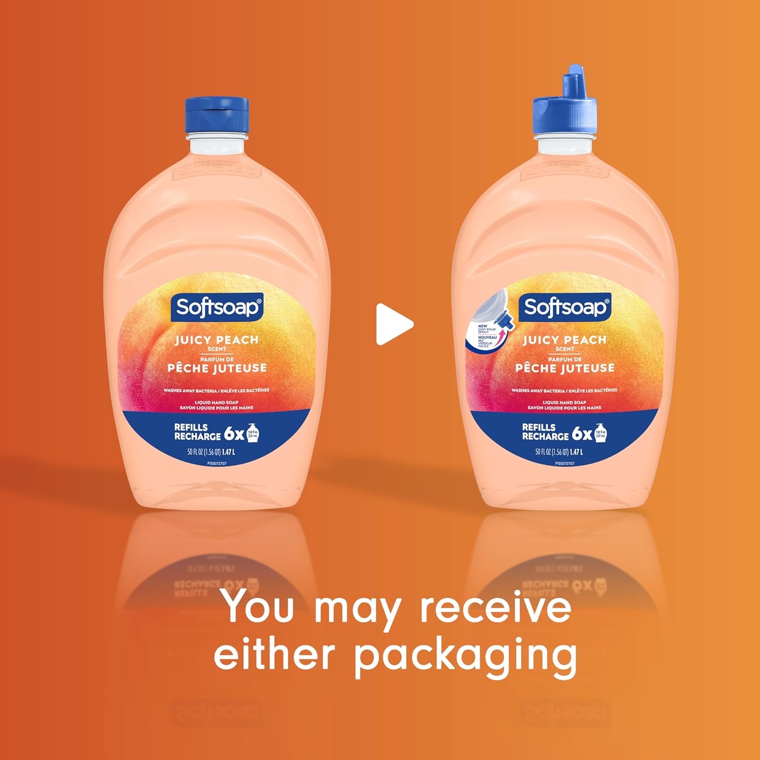 imageSoftsoap Juicy Peach Liquid Hand Soap Kitchen and Bathroom Hand Soap Rich Fruity Scent 50 fl oz Refill BottlePeach
