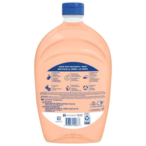 imageSoftsoap Juicy Peach Liquid Hand Soap Kitchen and Bathroom Hand Soap Rich Fruity Scent 50 fl oz Refill BottlePeach