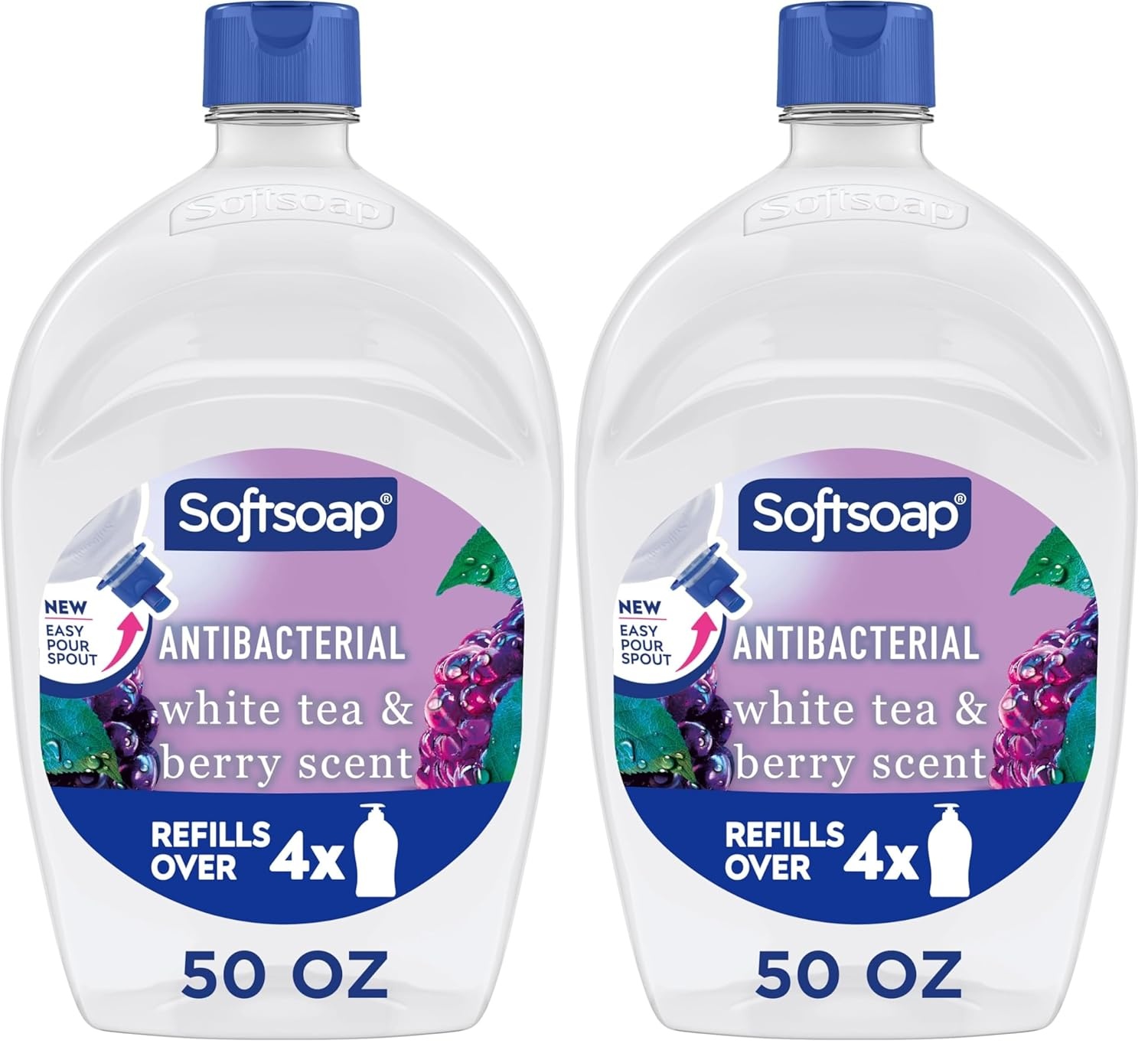 imageSoftsoap Juicy Peach Liquid Hand Soap Kitchen and Bathroom Hand Soap Rich Fruity Scent 50 fl oz Refill BottleWhite Tea Berry