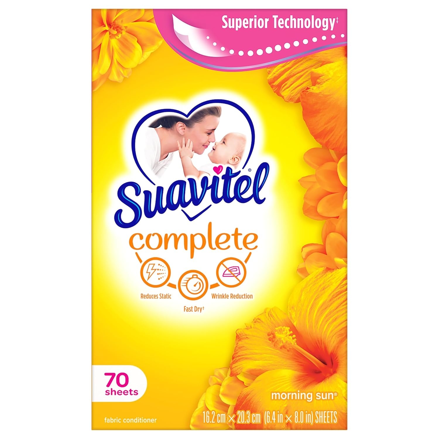 imageSuavitel Fast Dry Fabric Conditioner Sheets Magical Morning Sun 70 Count