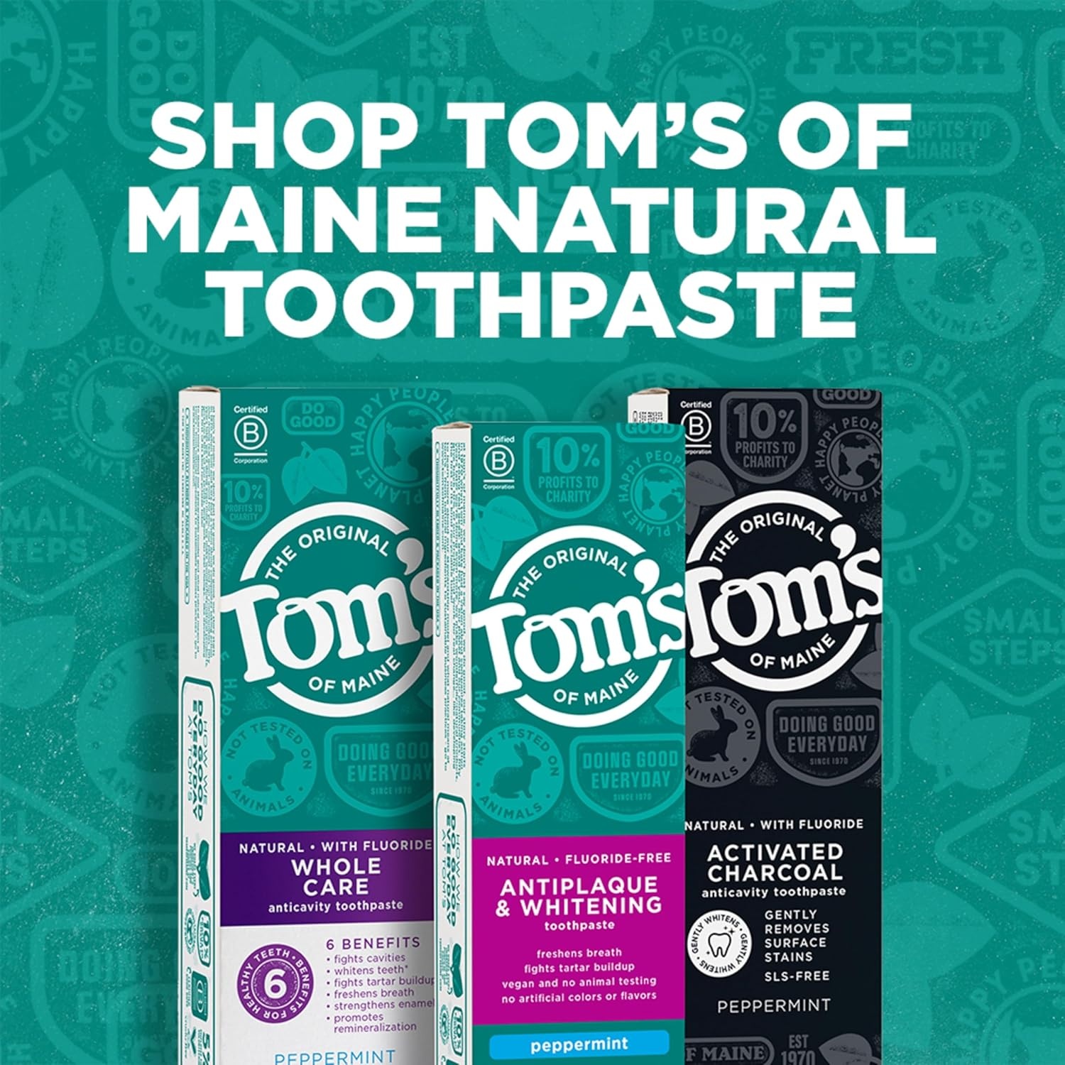 imageToms of Maine FluorideFree Antiplaque amp Whitening Natural Toothpaste Peppermint 55 oz Pack of 2Peppermint