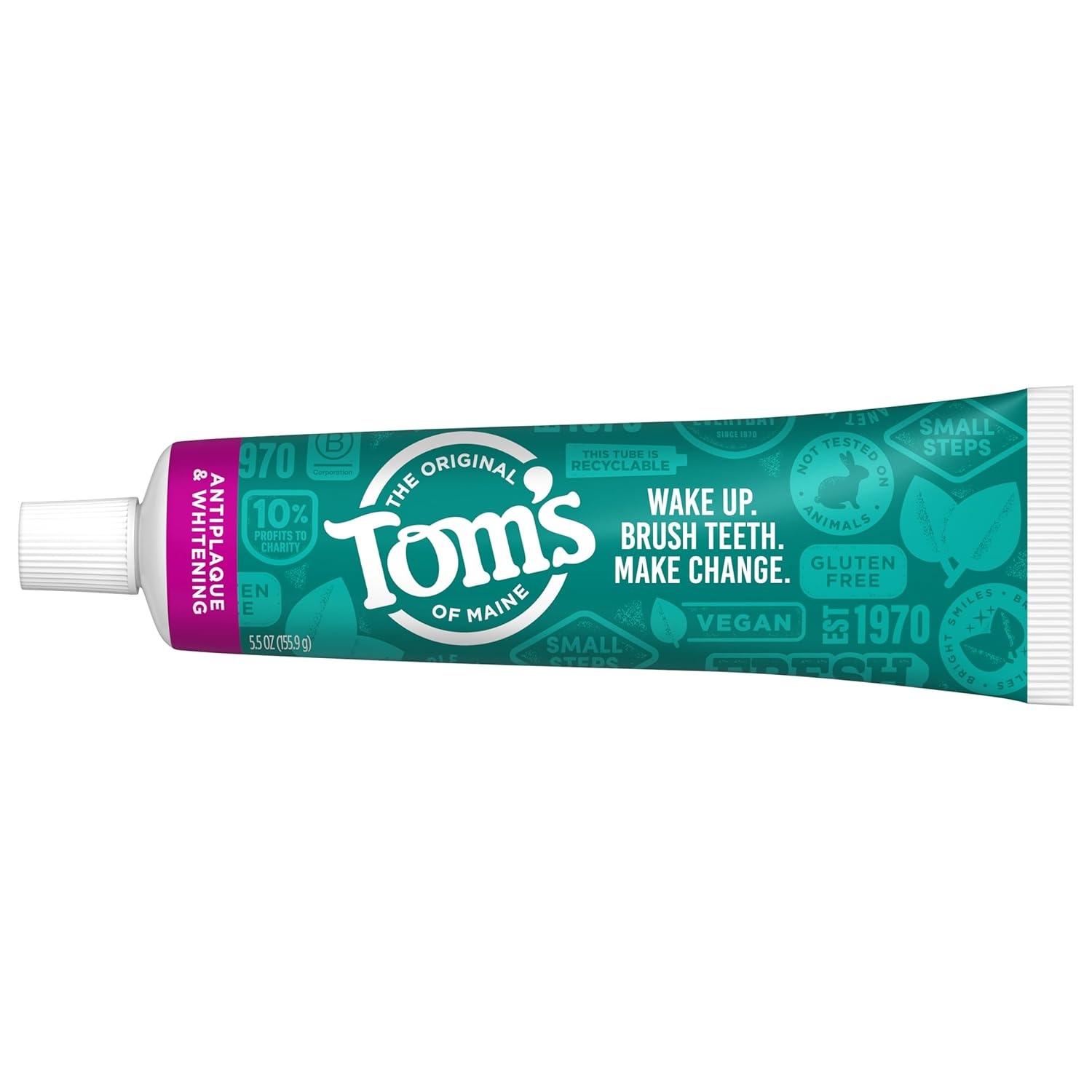 imageToms of Maine FluorideFree Antiplaque amp Whitening Natural Toothpaste Peppermint 55 oz Pack of 2Peppermint