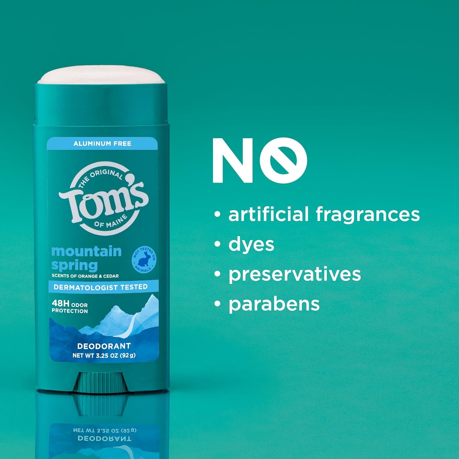 imageToms of Maine Mountain Spring Natural Deodorant for Men and Women Aluminum Free No Artificial Fragrances Dyes or Preservatives Baking Soda Free 48Hour Odor Protection 325 ozMountain Spring