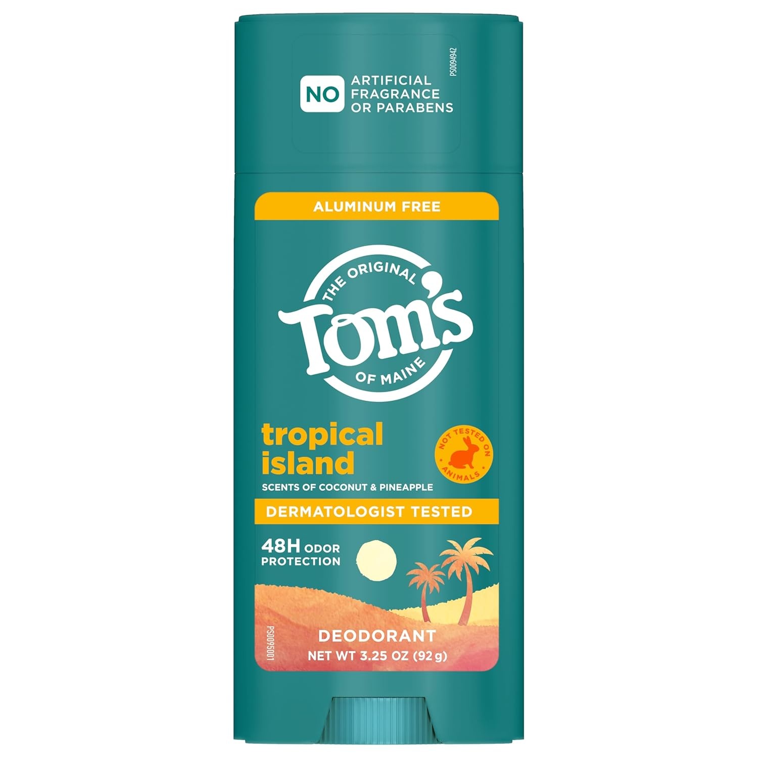 imageToms of Maine Mountain Spring Natural Deodorant for Men and Women Aluminum Free No Artificial Fragrances Dyes or Preservatives Baking Soda Free 48Hour Odor Protection 325 ozTropical Island