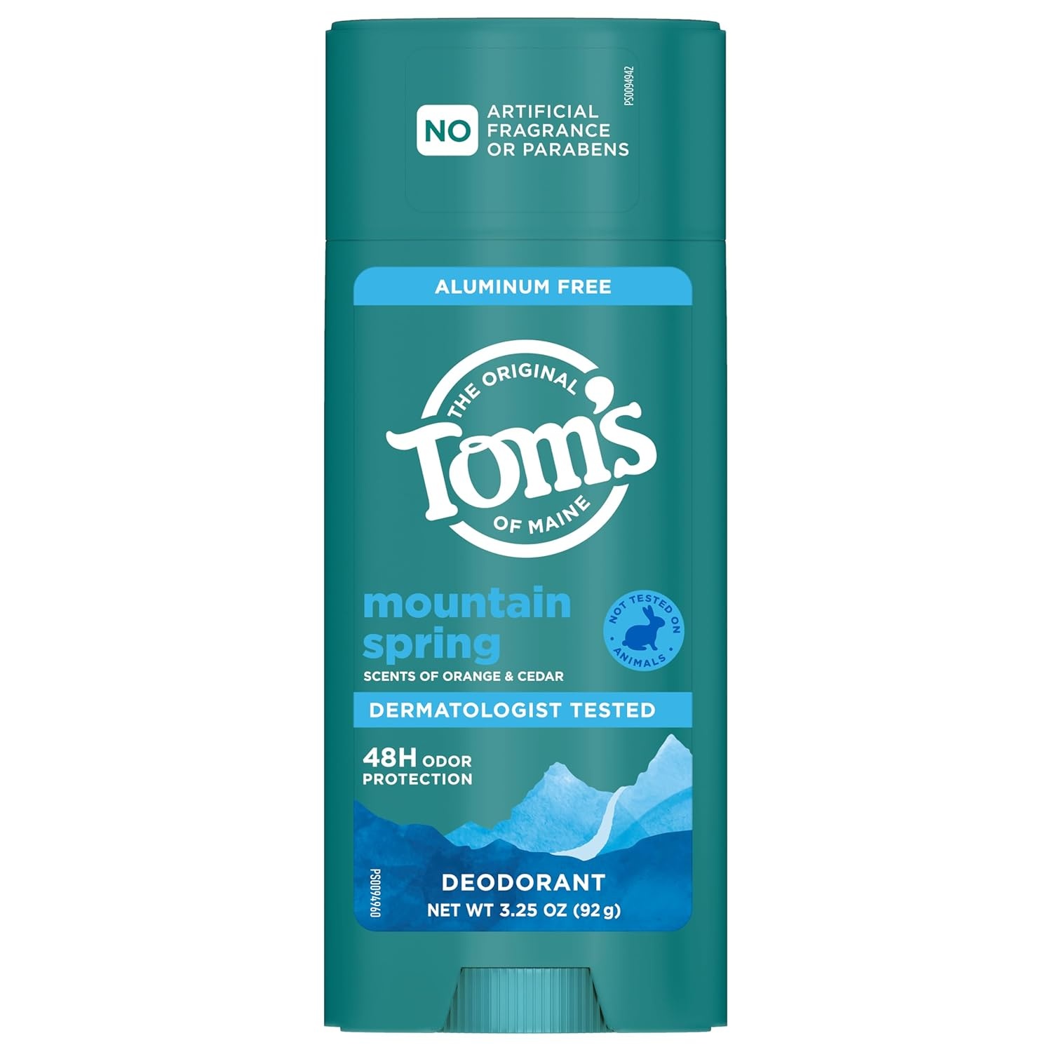 imageToms of Maine Mountain Spring Natural Deodorant for Men and Women Aluminum Free No Artificial Fragrances Dyes or Preservatives Baking Soda Free 48Hour Odor Protection 325 ozMountain Spring