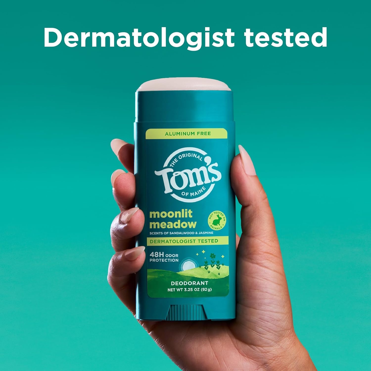 imageToms of Maine Mountain Spring Natural Deodorant for Men and Women Aluminum Free No Artificial Fragrances Dyes or Preservatives Baking Soda Free 48Hour Odor Protection 325 ozMoonlight Meadow