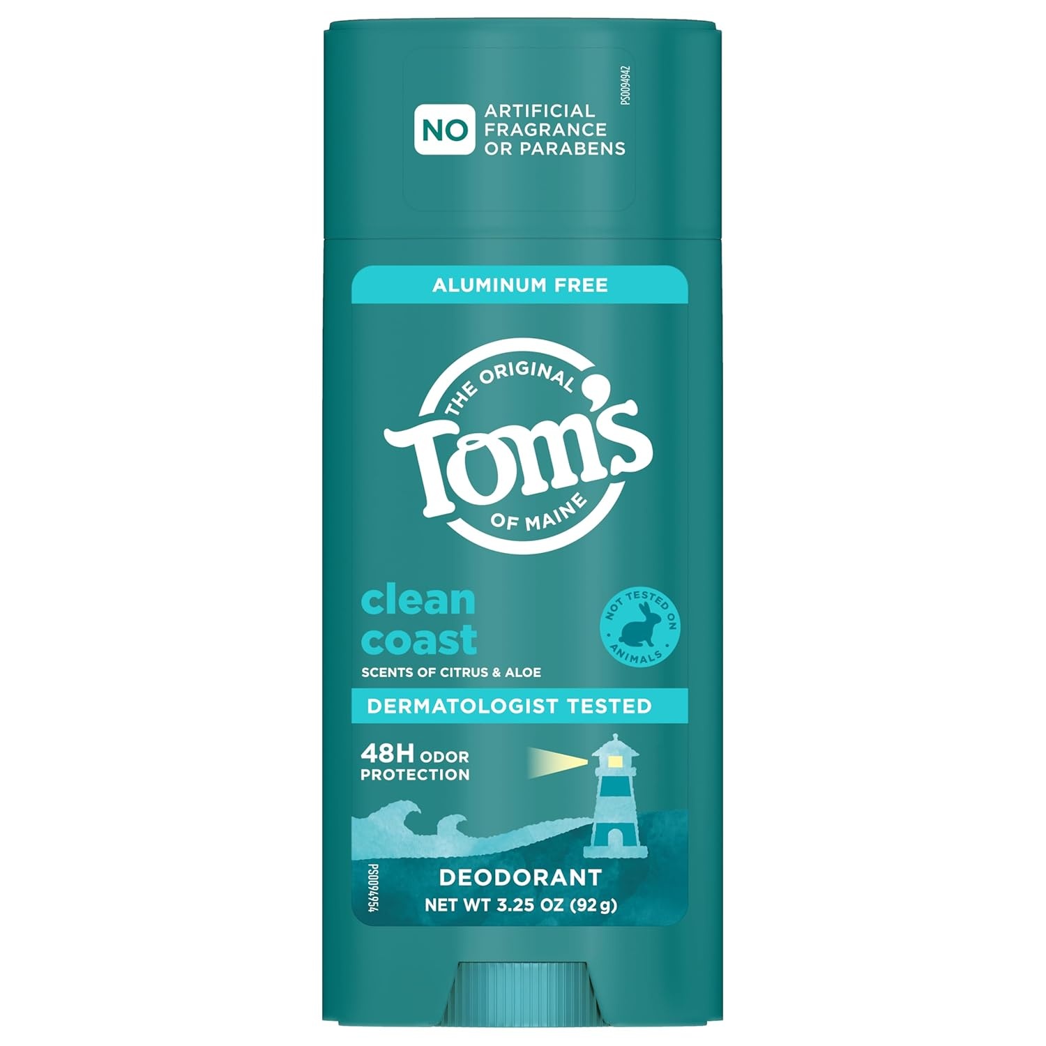 imageToms of Maine Mountain Spring Natural Deodorant for Men and Women Aluminum Free No Artificial Fragrances Dyes or Preservatives Baking Soda Free 48Hour Odor Protection 325 ozClean Coast